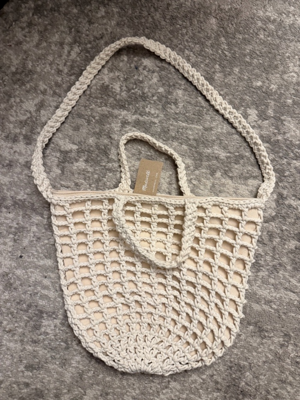 Madewell Cream Crochet Shoulder Bag  NEW WITH TAGS!